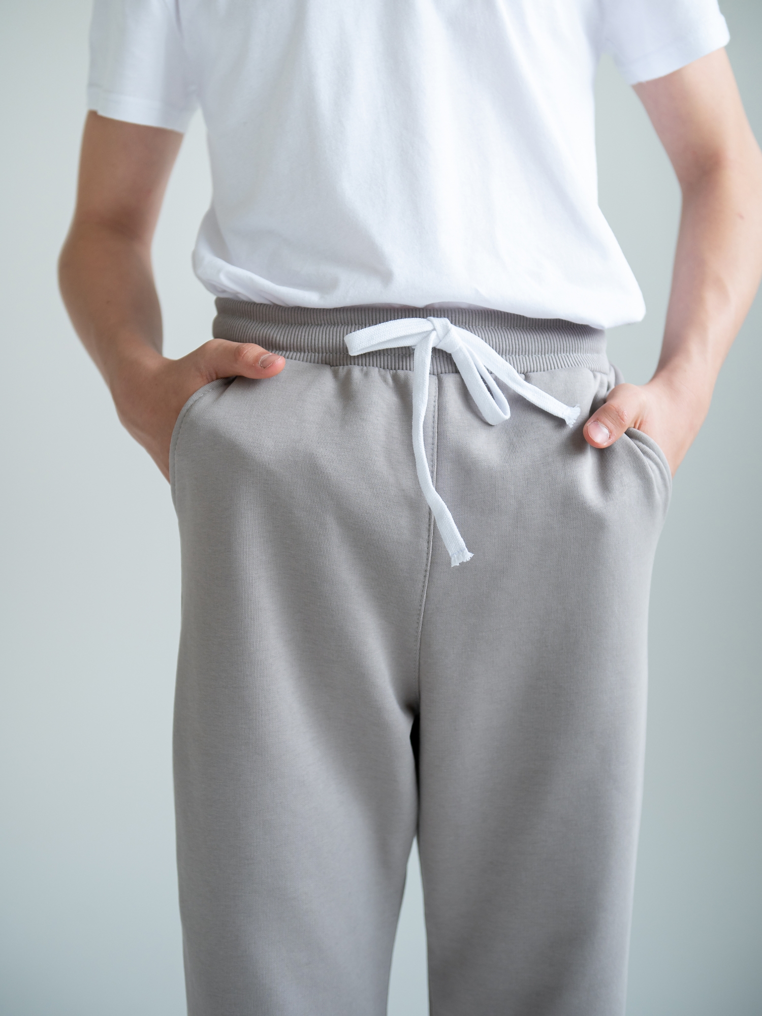 Брюки трикотажные  (146/36, Серый)