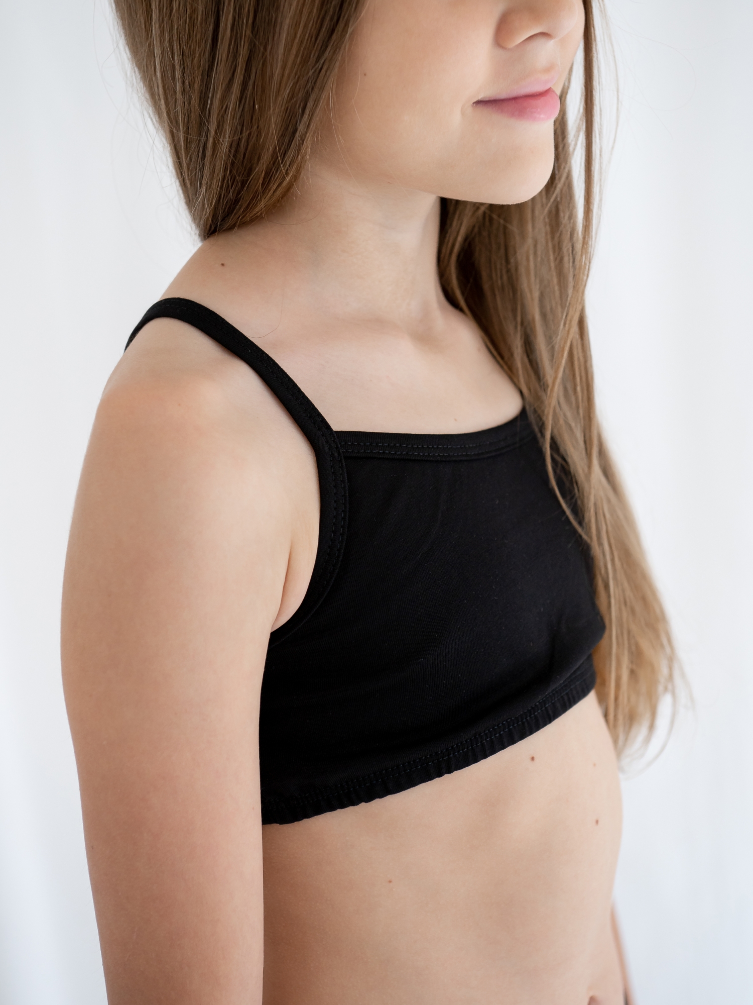 Топ бельевой для девочки (158/40, Черный)