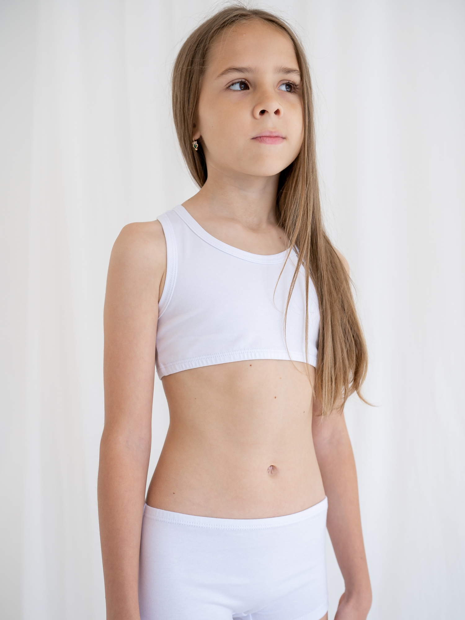 Топ для девочки (128/34, Белый)