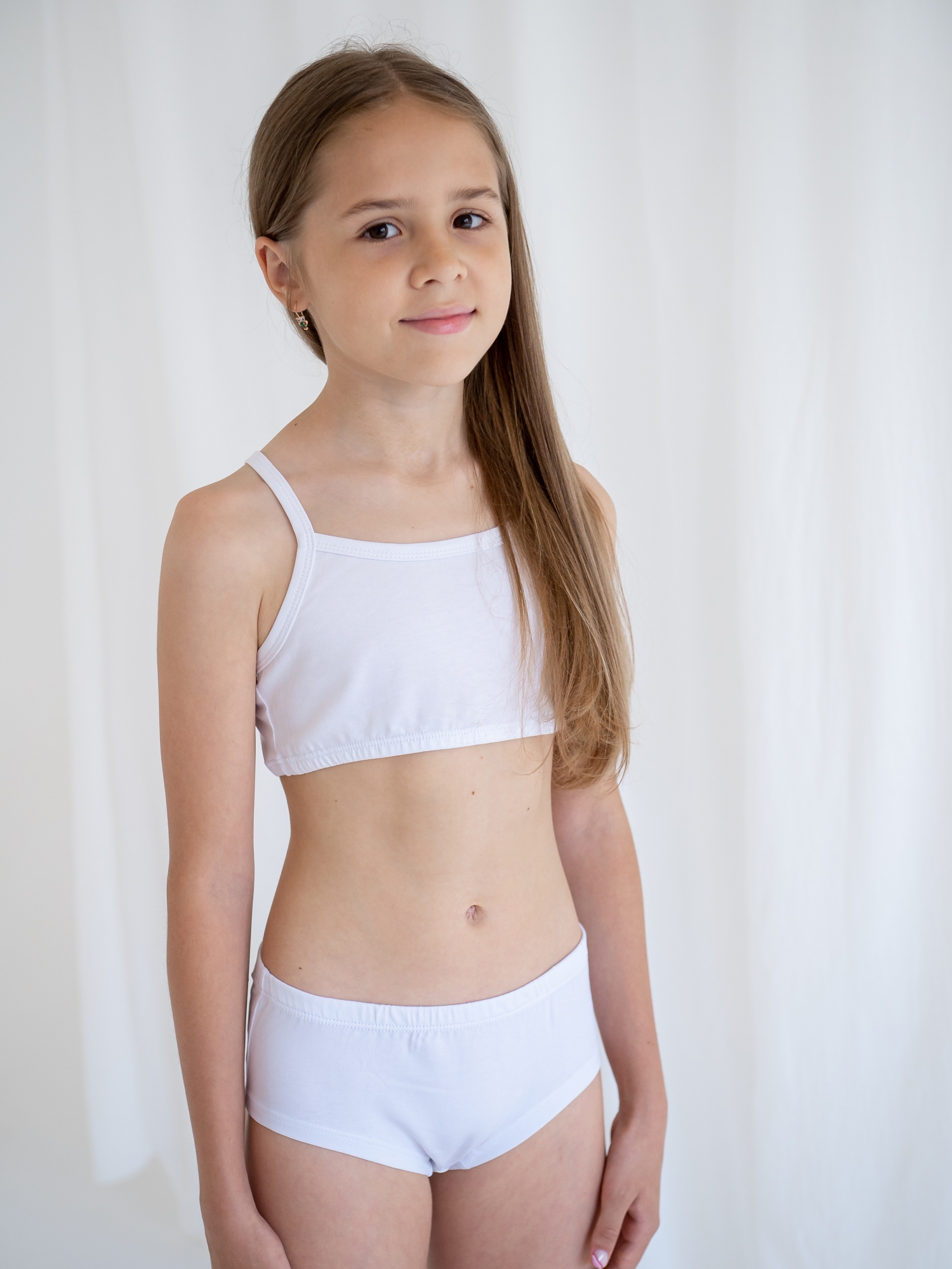 Топ бельевой для девочки (140/36, Белый)