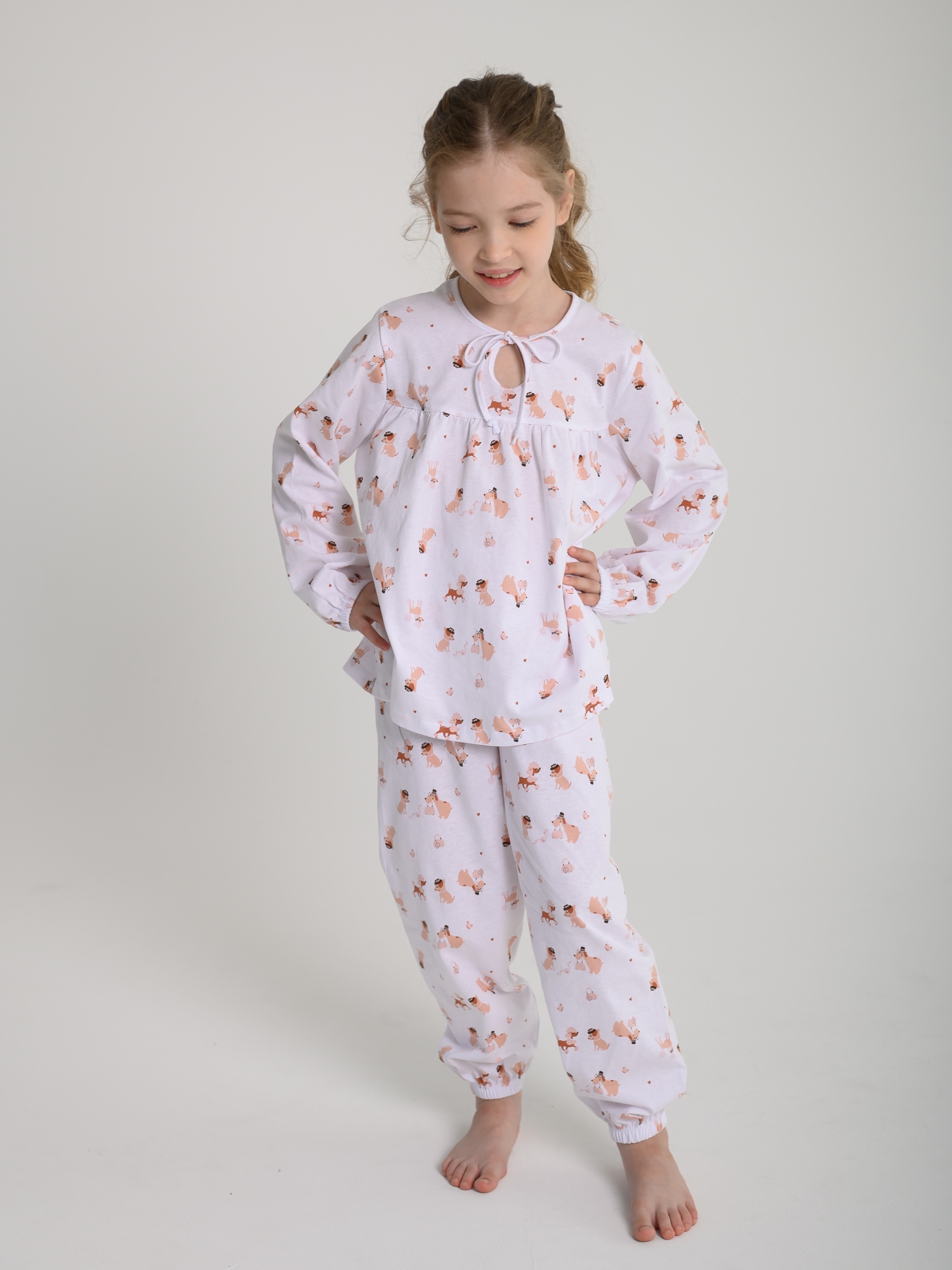 Пижама из тонкого хлопка (122/32, белый)