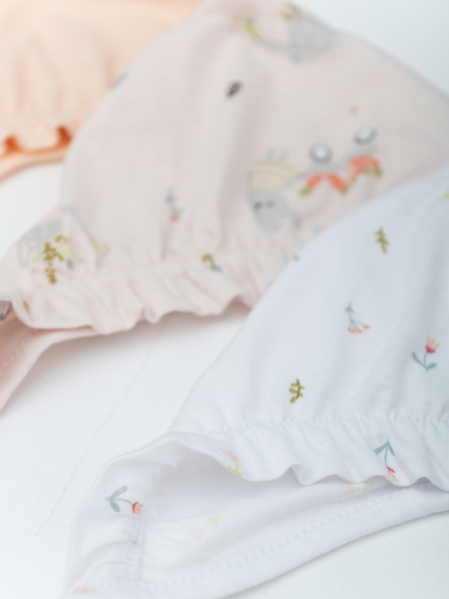 Чепчик комплект 3 шт (42, бел/персик)