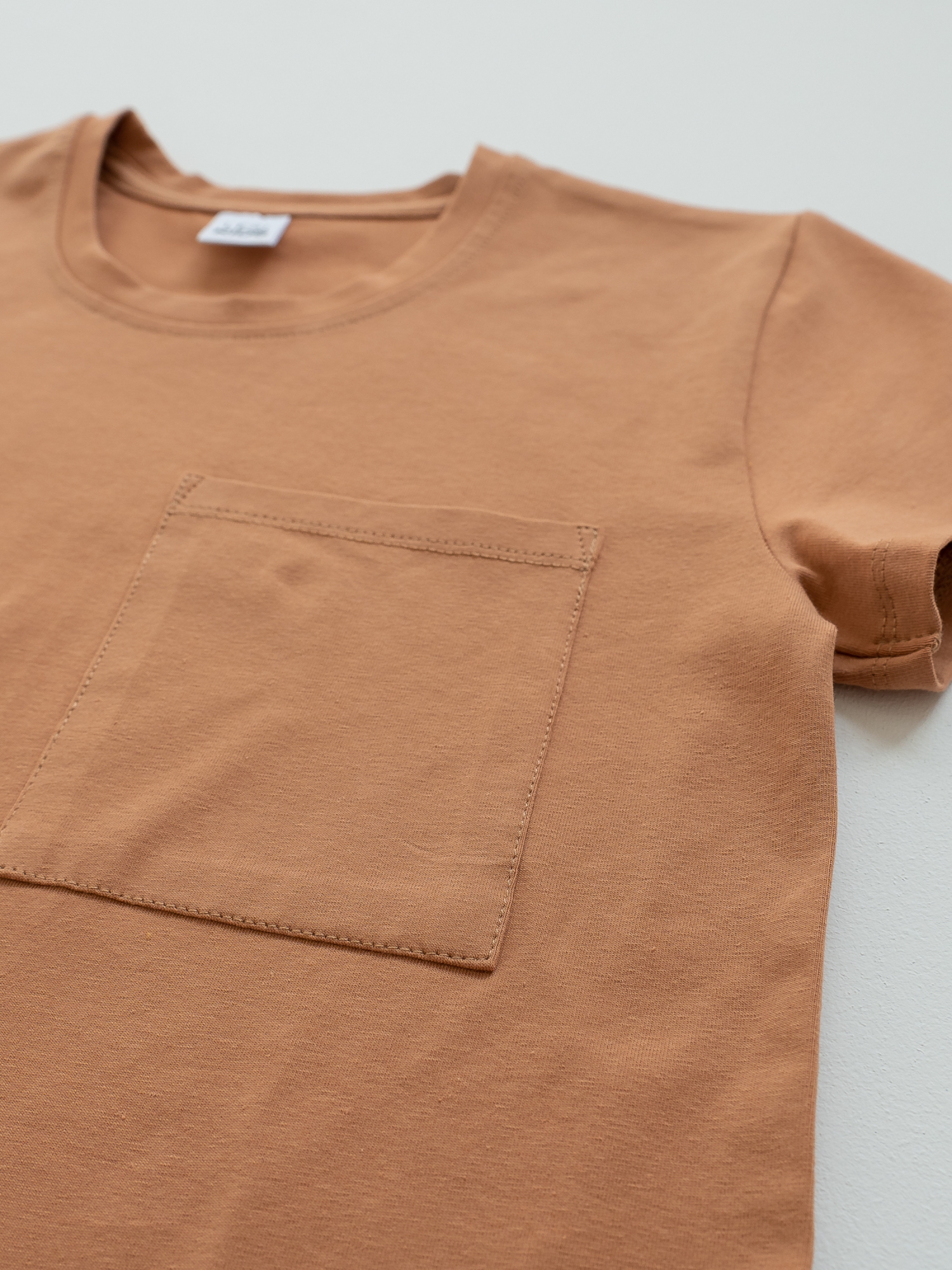 Футболка для мальчика базовая оверсайз (146/36, Кэмел)