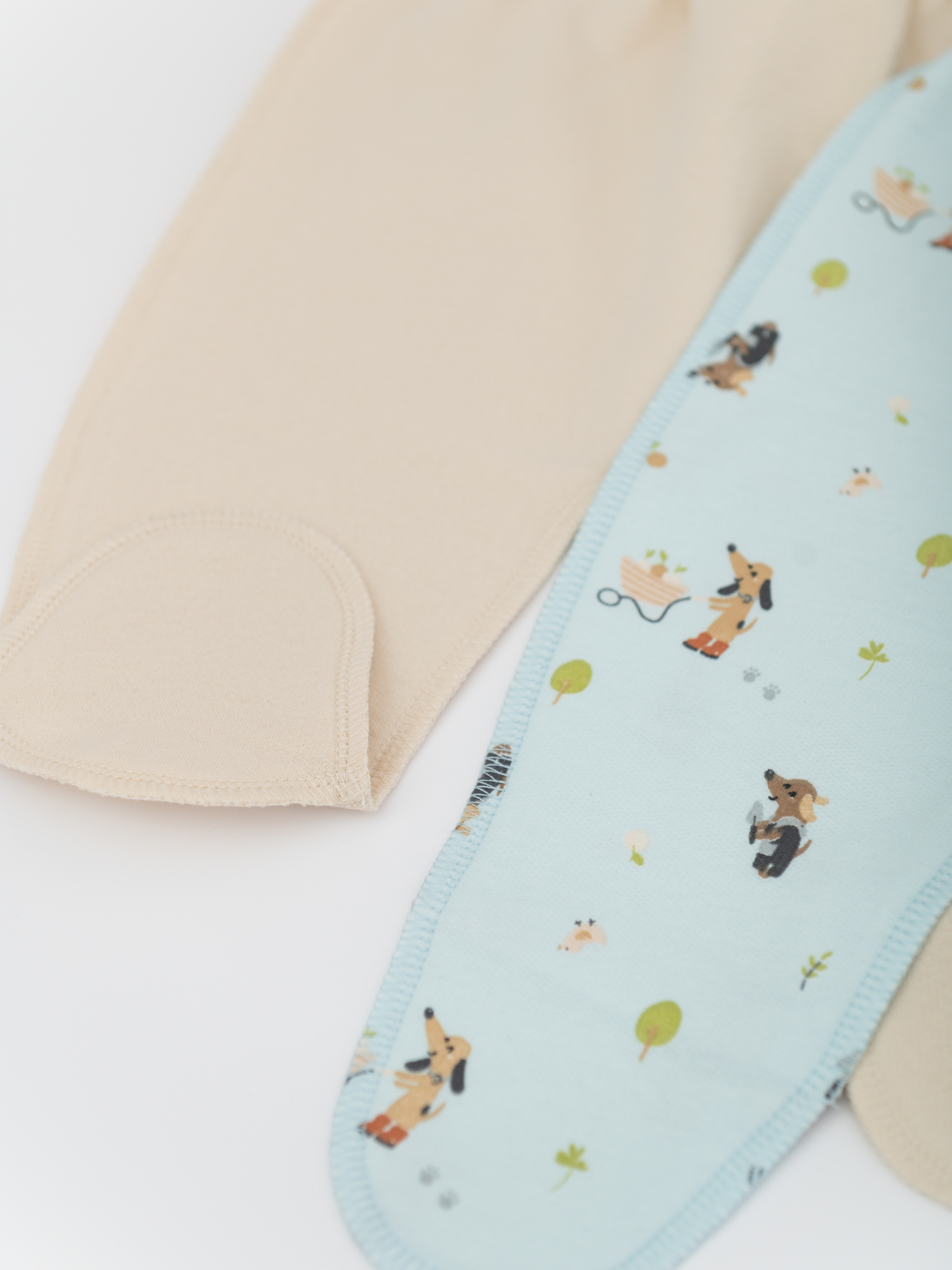 Ползунки утепленные (62/20, беж/бирюза)