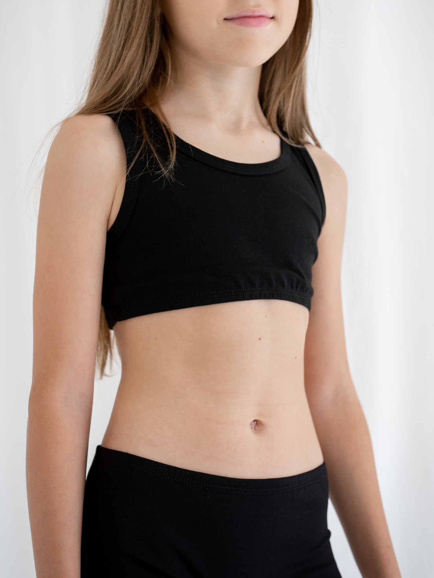 Топ для девочки (128/34, Черный)