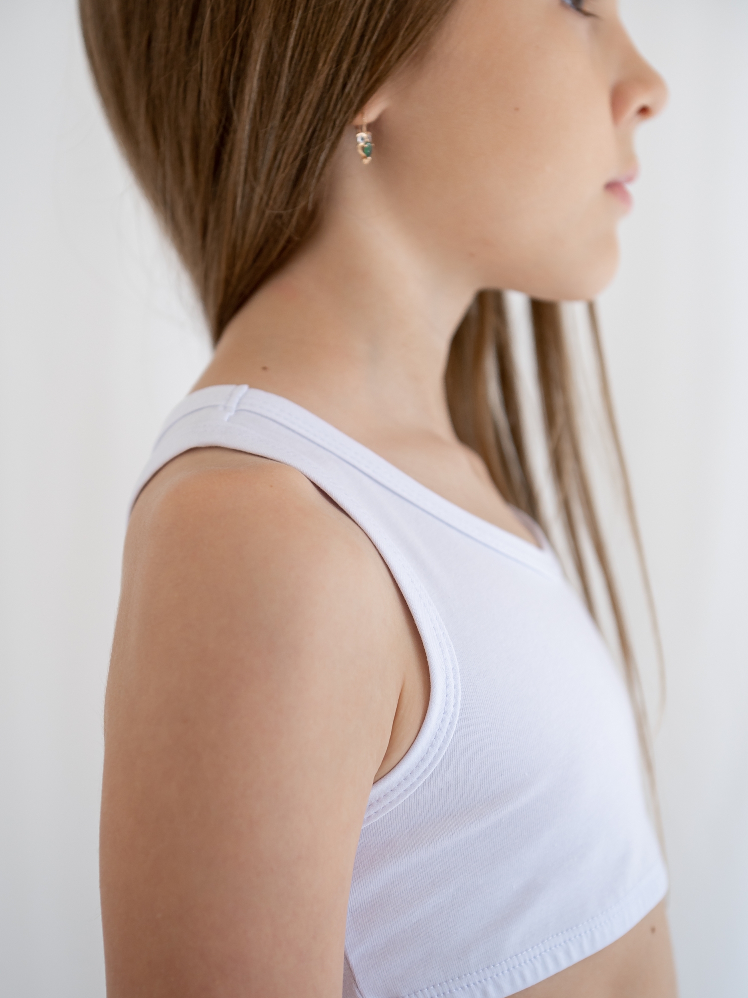 Топ для девочки (128/34, Белый)