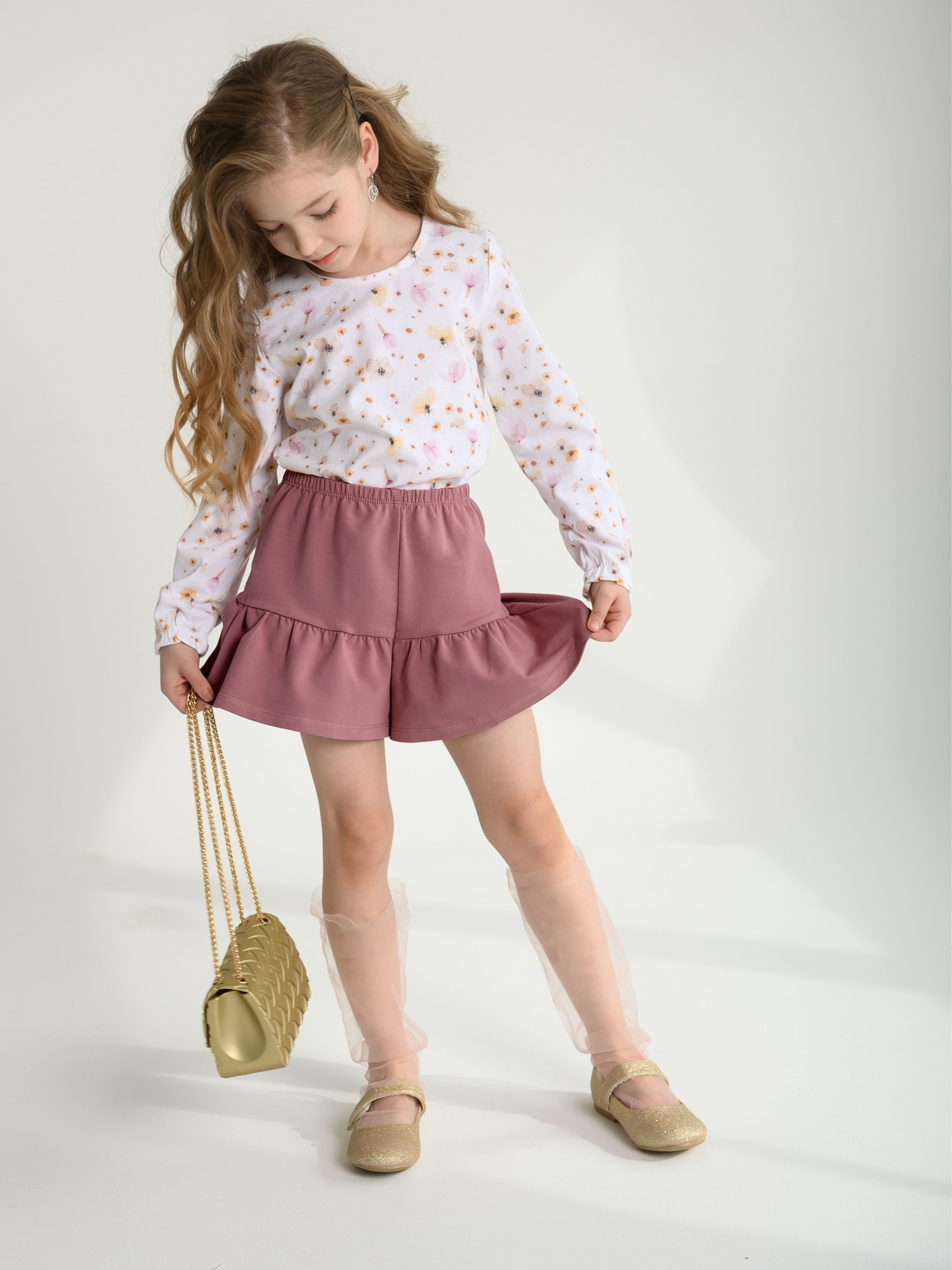 Шорты юбка  (122/32, розовый)