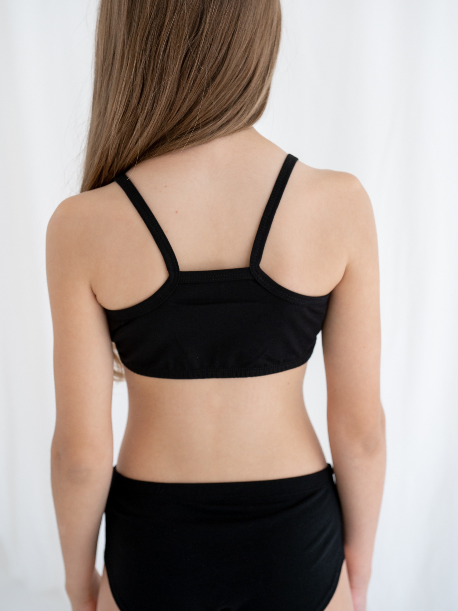 Топ бельевой для девочки (158/40, Черный)