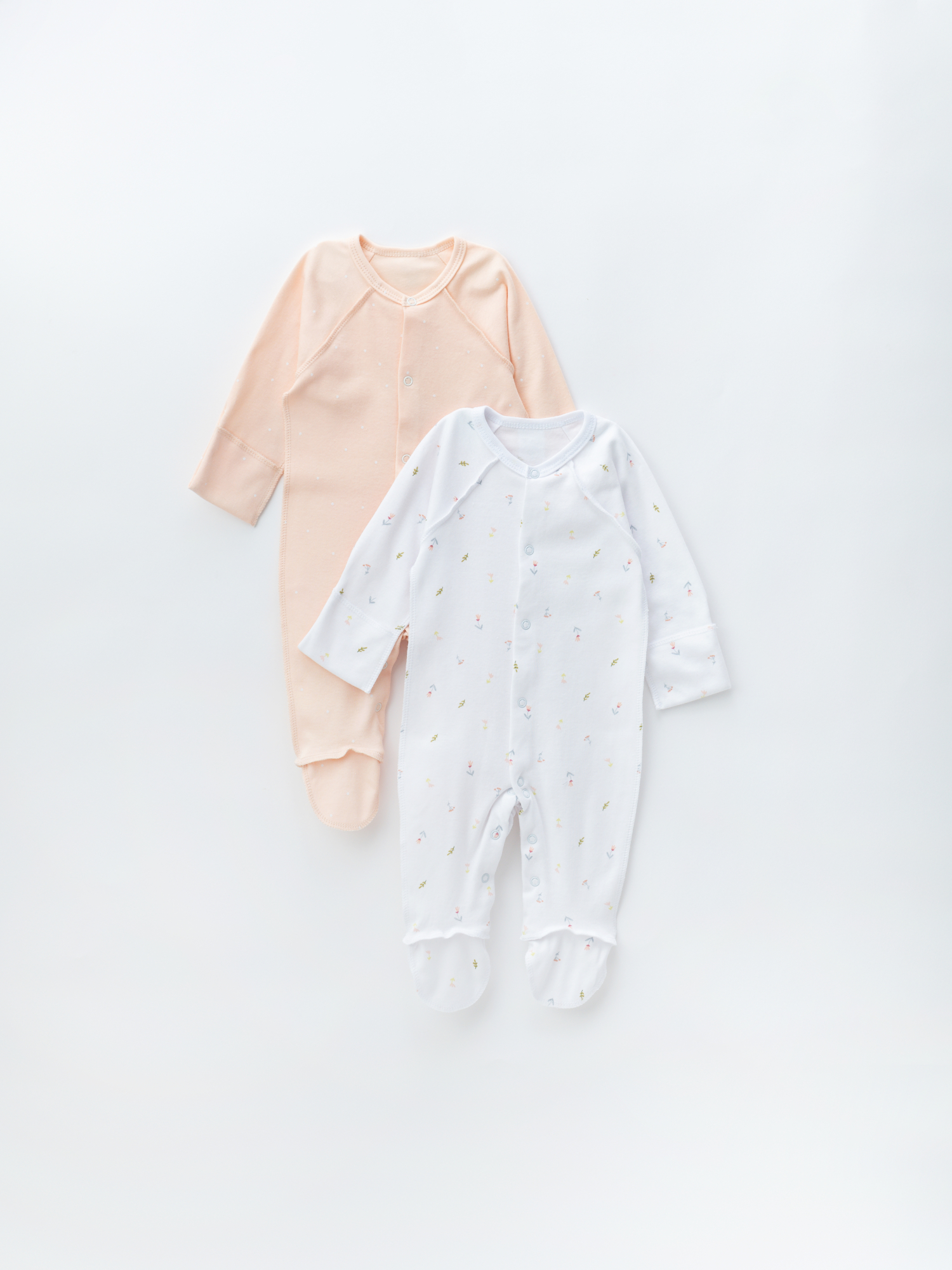 Комбинезон для новорожденных 2 шт. (56/18, бел/персик)
