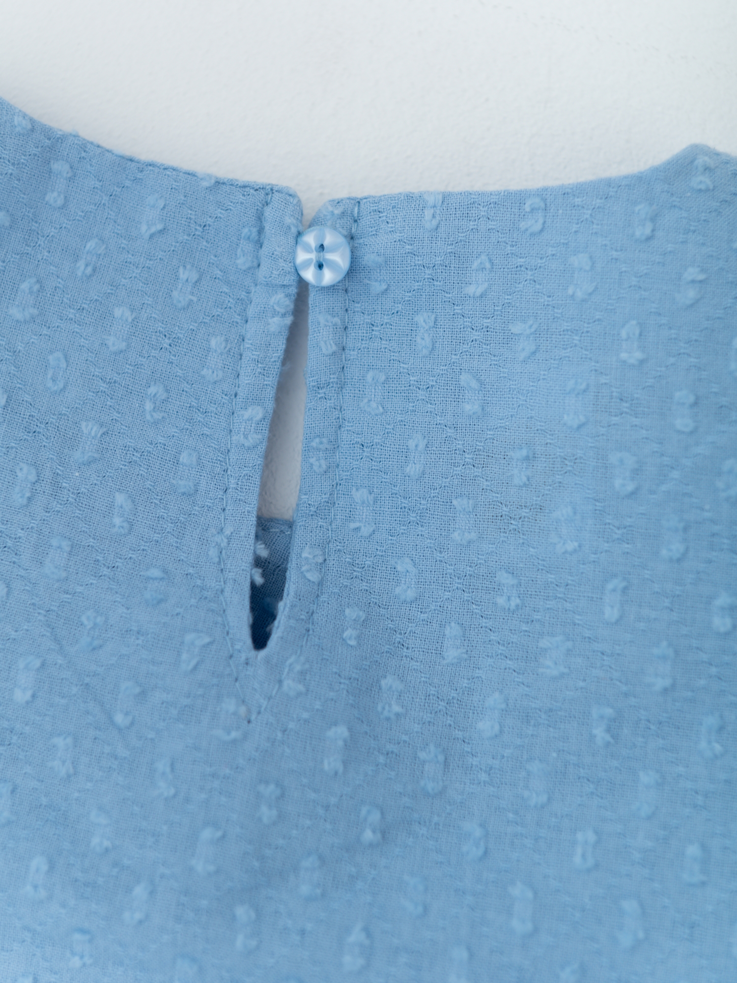 Блуза для девочки с коротким рукавом (122/32, Голубой)