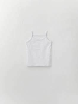 Майка для девочки на брителях белая