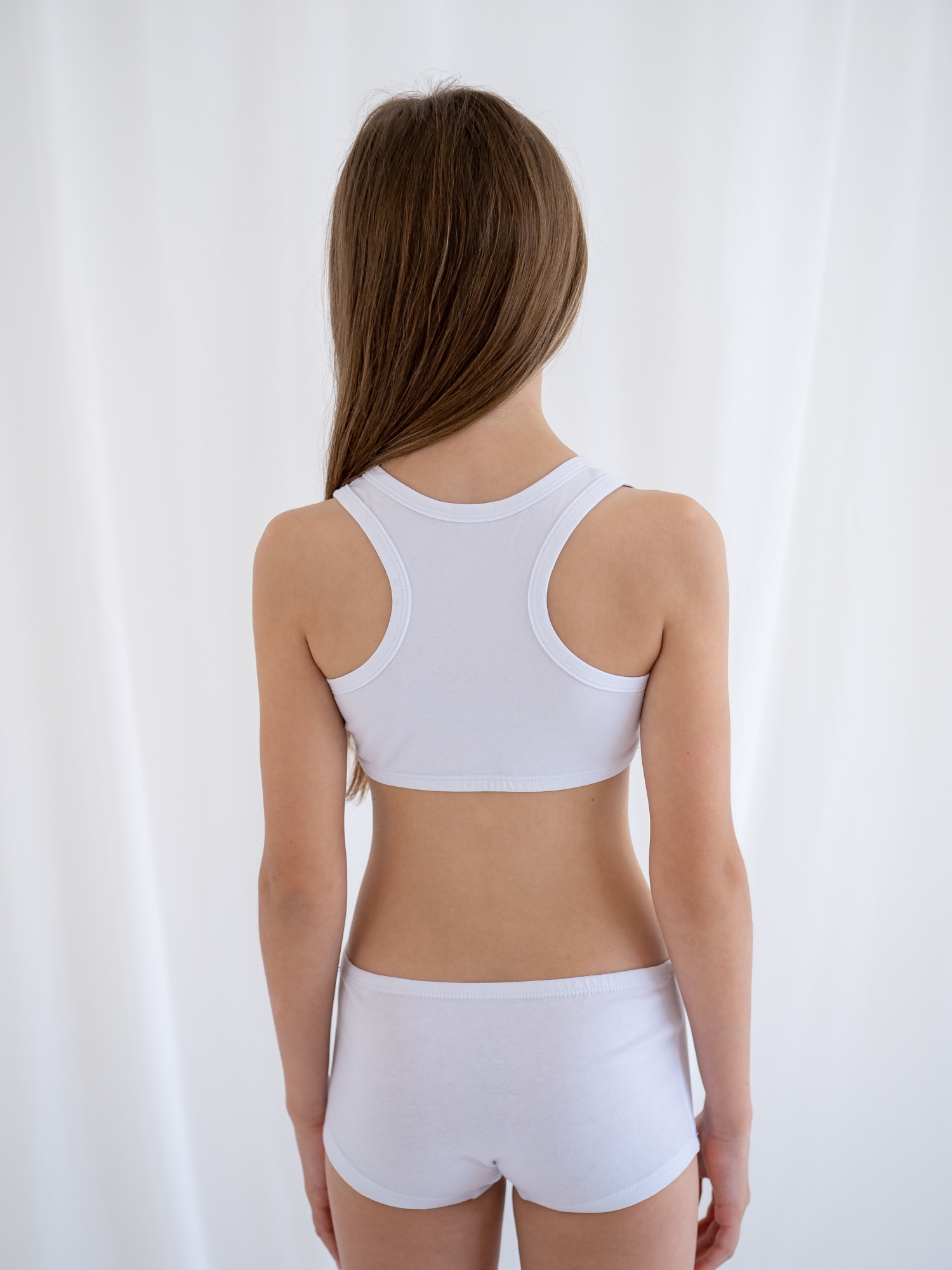 Топ для девочки (128/34, Белый)