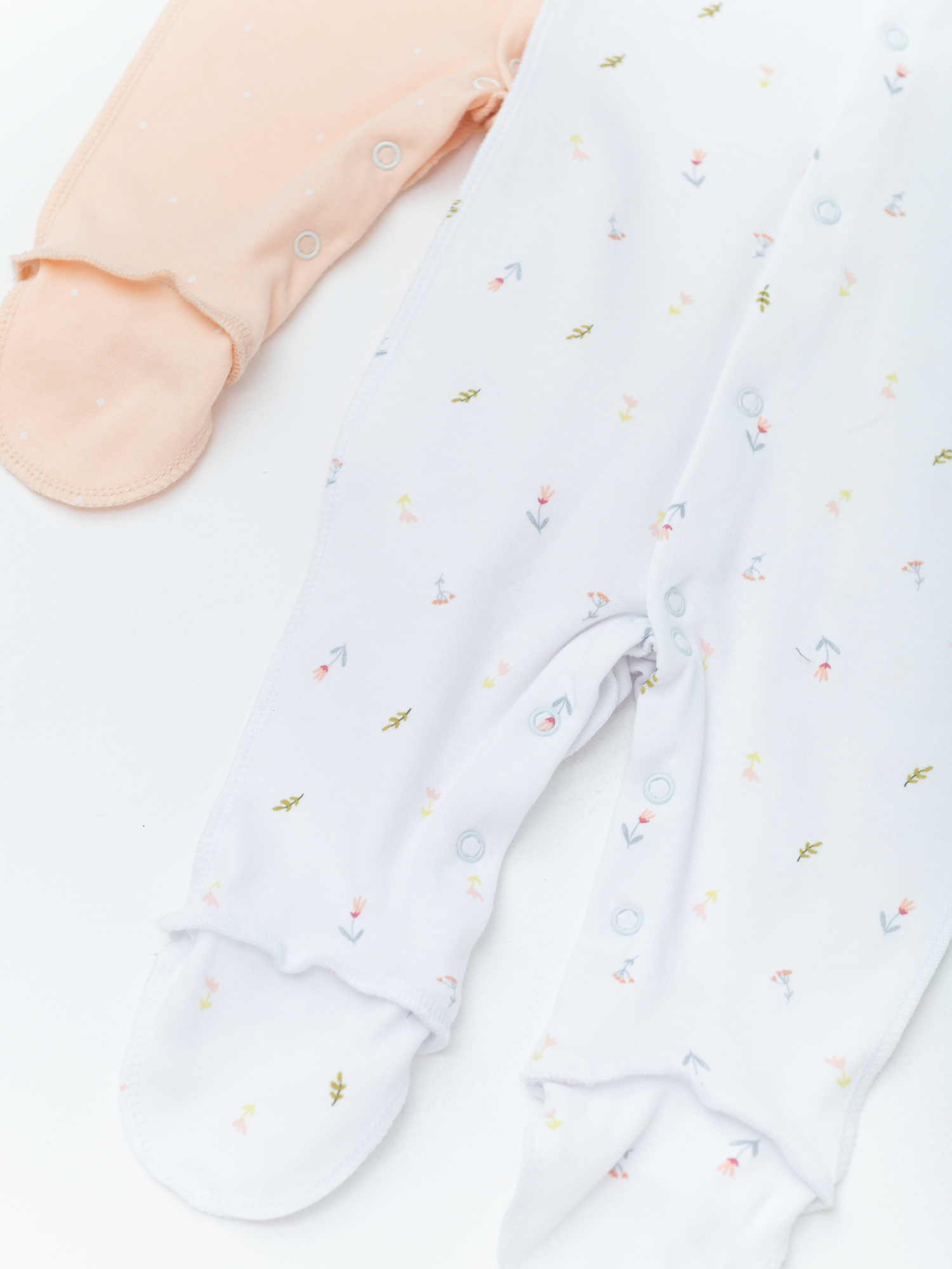 Комбинезон для новорожденных 2 шт. (56/18, бел/персик)