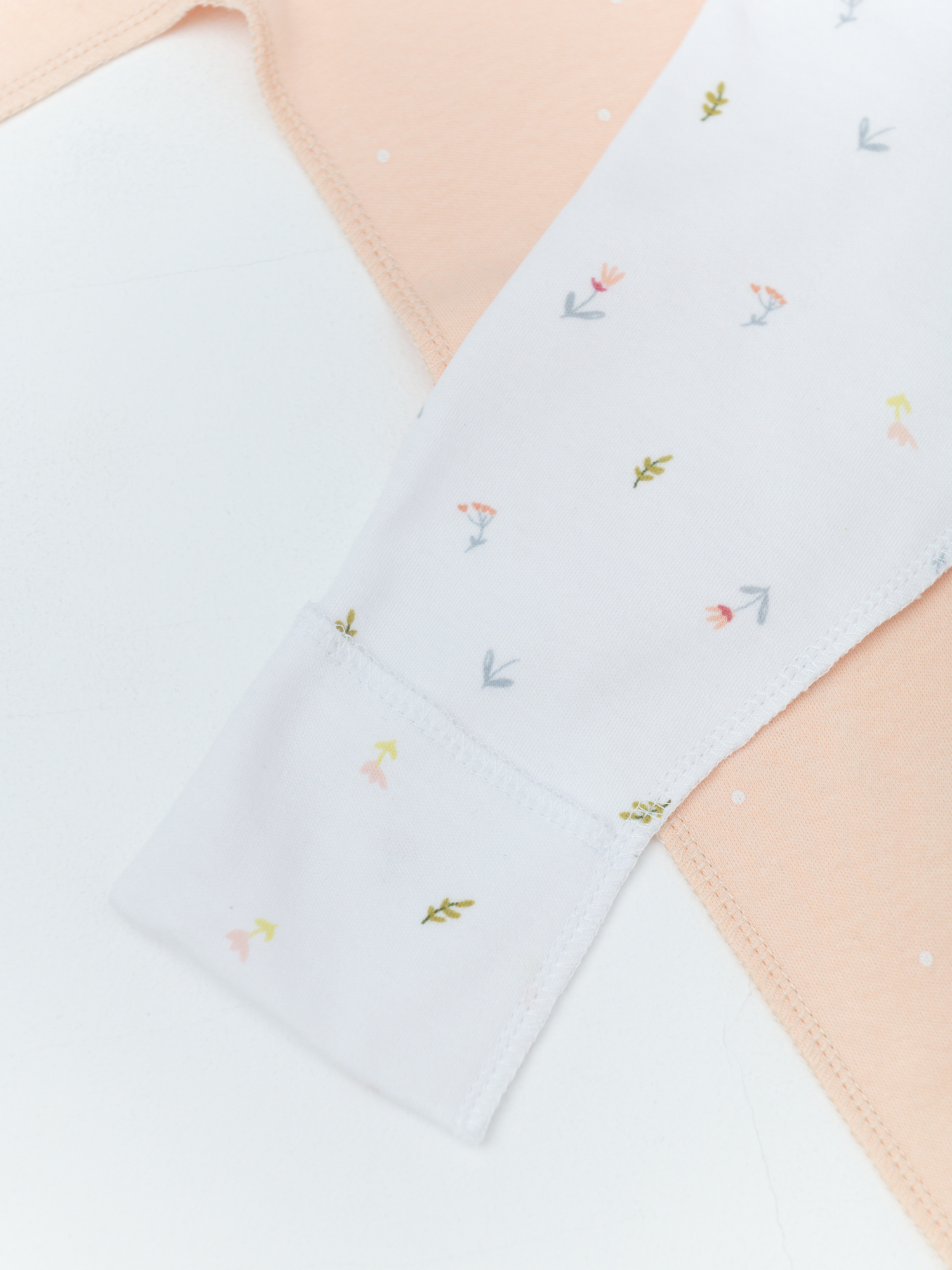 Комбинезон для новорожденных 2 шт. (56/18, бел/персик)