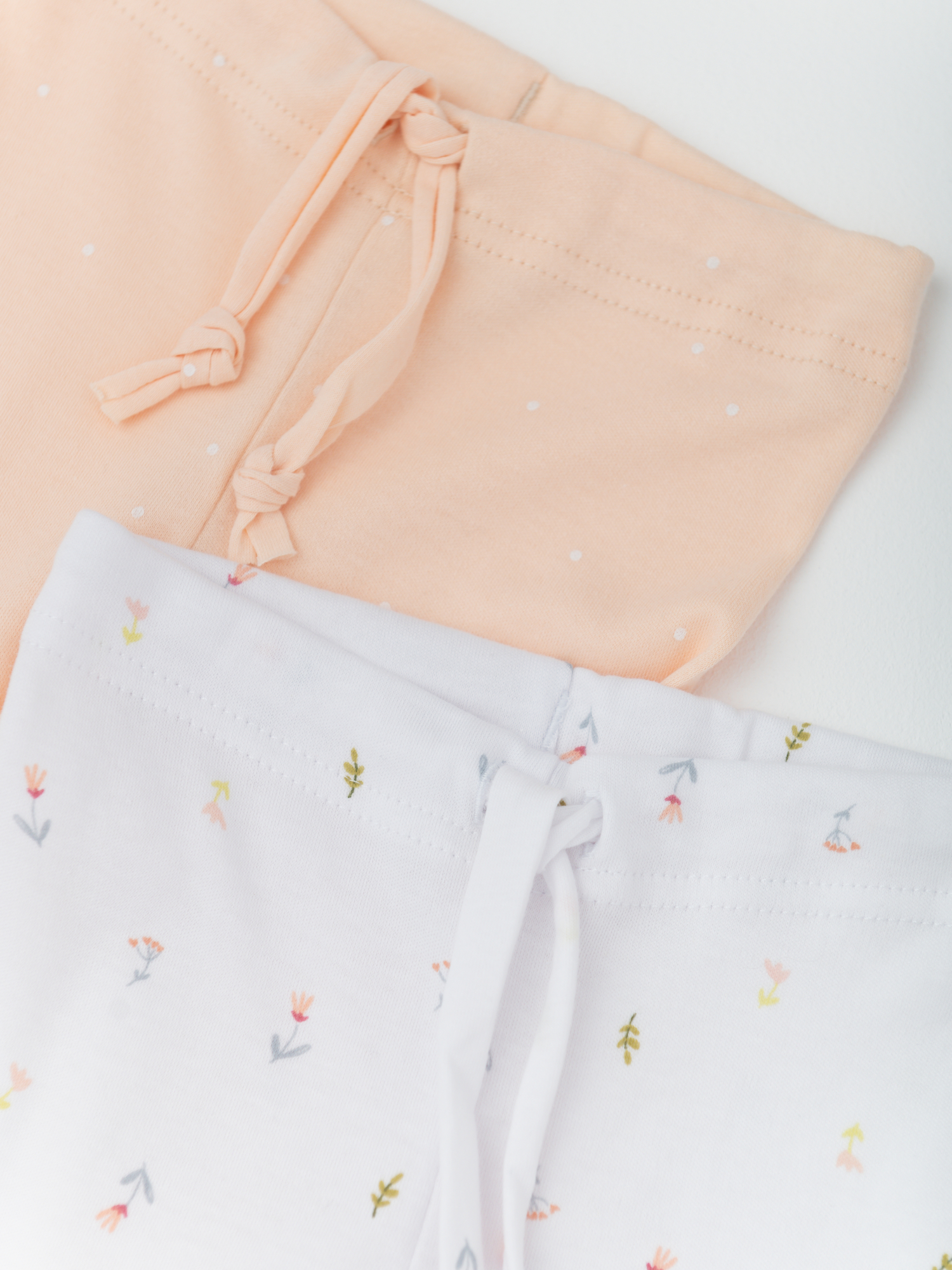 Ползунки набор для девочки 2шт (98/28, бел/персик)