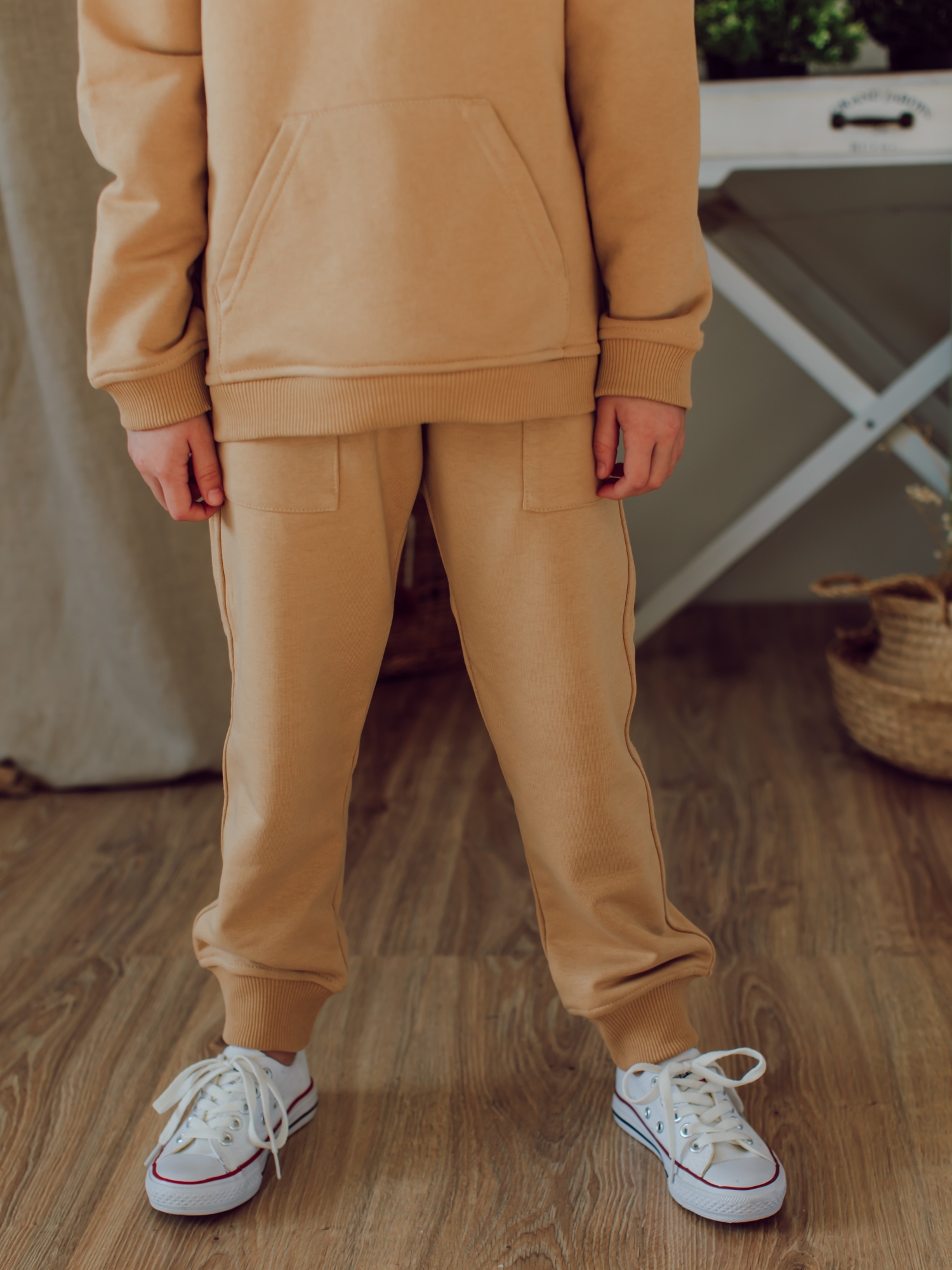 Костюм свитшот+брюки песочный (98/28, Песочный)