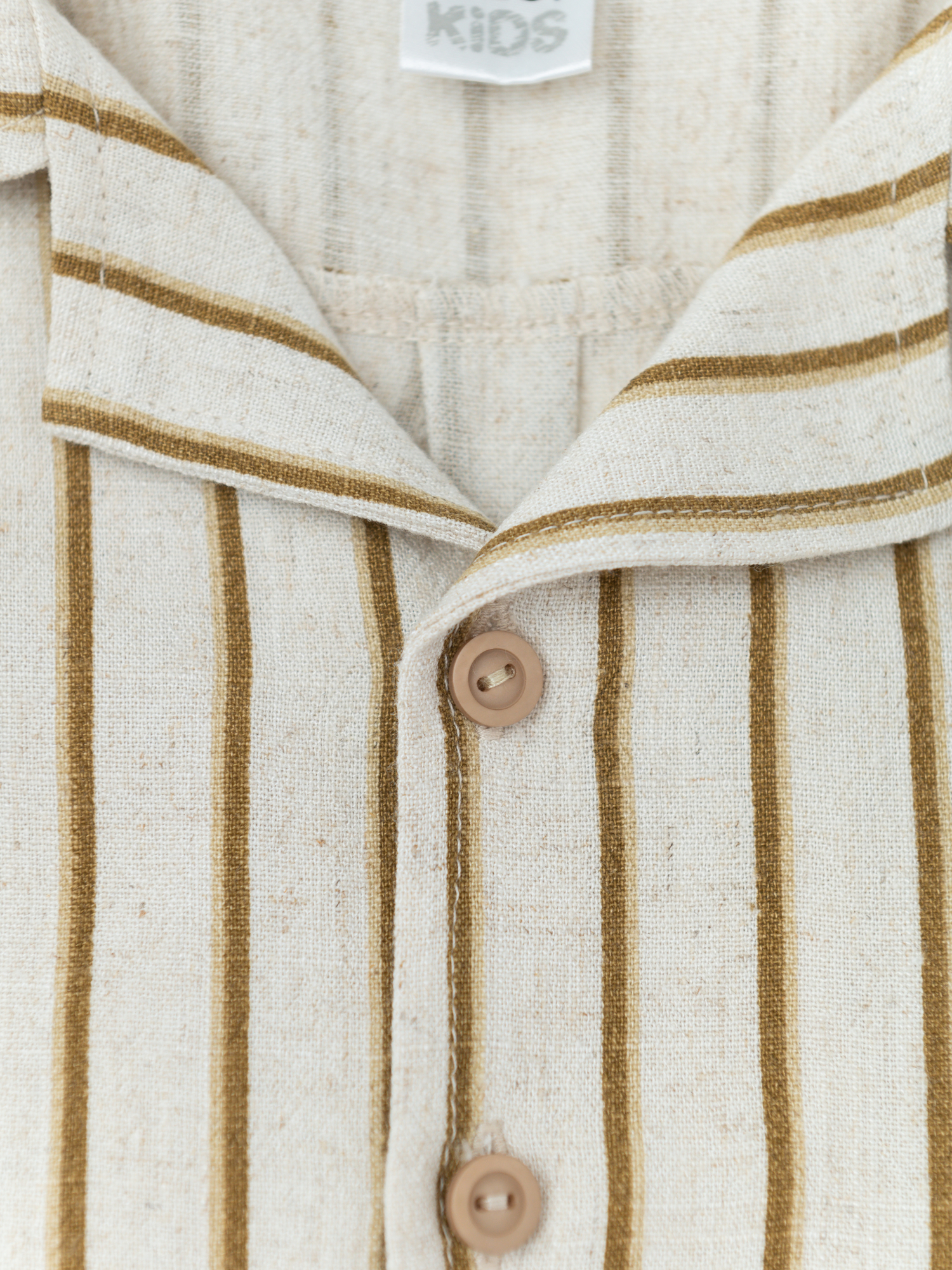 Рубашка для мальчика с коротким рукавом (104/30, корич/беж)