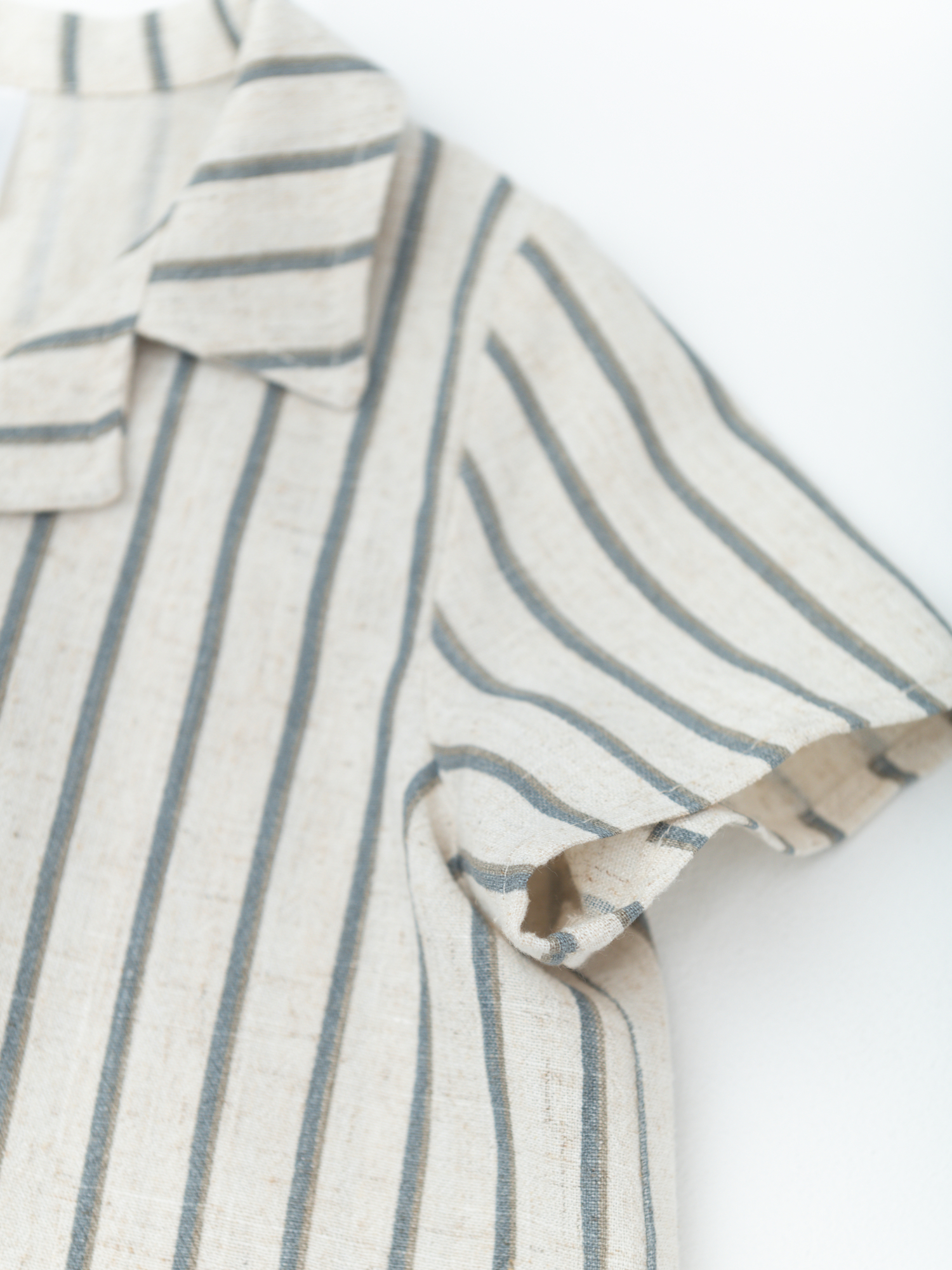 Рубашка для мальчика с коротким рукавом (98/28, синий/беж)