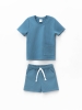 Костюм для мальчика футболка с карманом и шорты (110/30, синий)